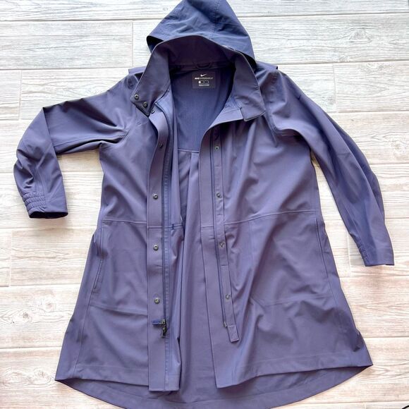 Nike Plum Purple Long Sleeve Hooded Mid-Length Hypershield Rain Jacket Size XL - Picture 7 of 12